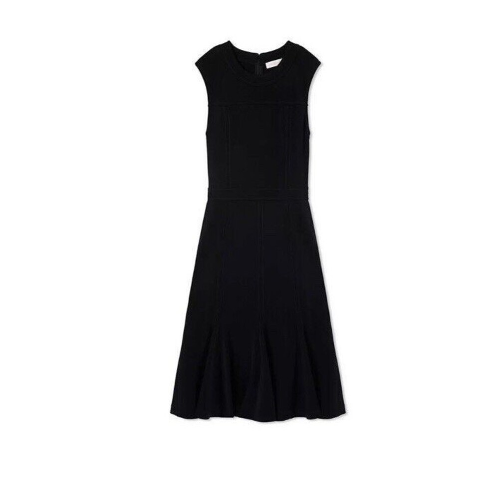 Tory Burch Aubrey Black Midi Dress Wedding Guest Cocktail